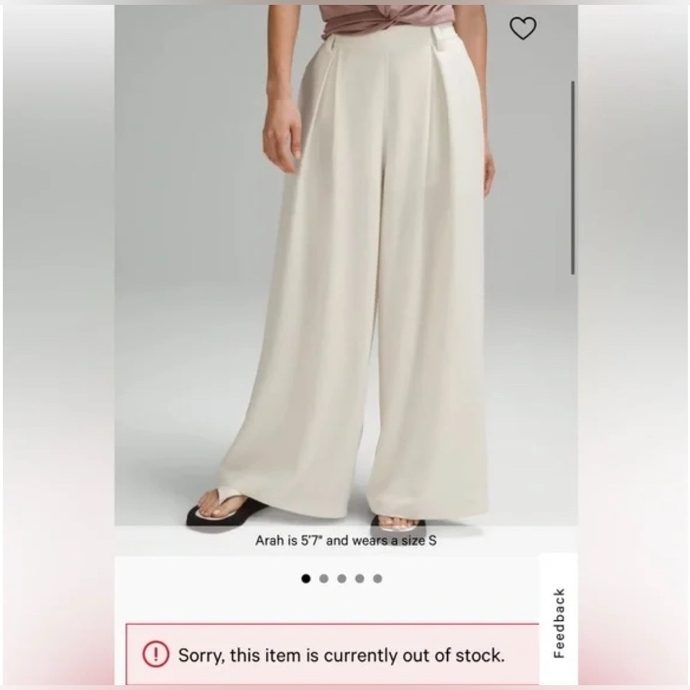 NWT Rare Lululemon Asia Fit Pleated High-Rise Wide-Leg Trouser 27" Size XL - Picture 2 of 12